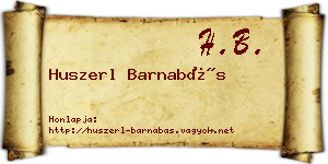 Huszerl Barnabás névjegykártya