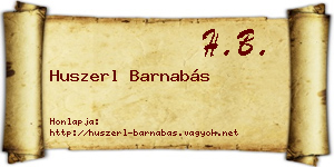 Huszerl Barnabás névjegykártya